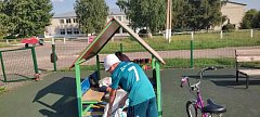 Депутаты сельского Совета провели субботник на детской площадке