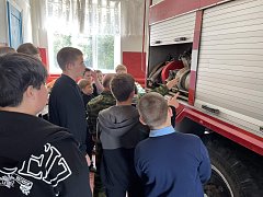 Экскурсия в пожарную часть прошла увлекательно