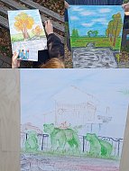 Юные художники вышли на природу, чтобы запечатлеть осень