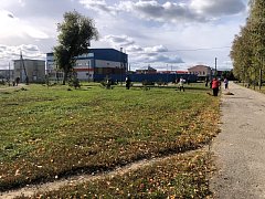 В центральном парке Самойловки прошел субботник