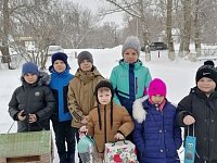 В Красавке первоклассники развесили кормушки для птиц