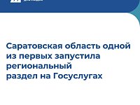 Саратовская область одной из первых запустила региональный раздел на Госуслугах